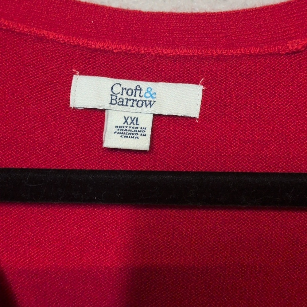 Women's Croft & Barrow Red Cardigan Sweater Size XXL, EUC - Picture 2 of 5